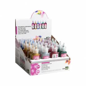 Purpurina pegamento liderpapel fantasia colores metalicos surtidos bote 20 gr