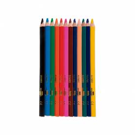 Lapices de colores liderpapel jumbo con sacapuntas caja de 12 unidades colores surtidos