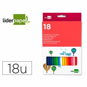 Lapices de colores liderpapel caja de 18 unidades colores surtidos