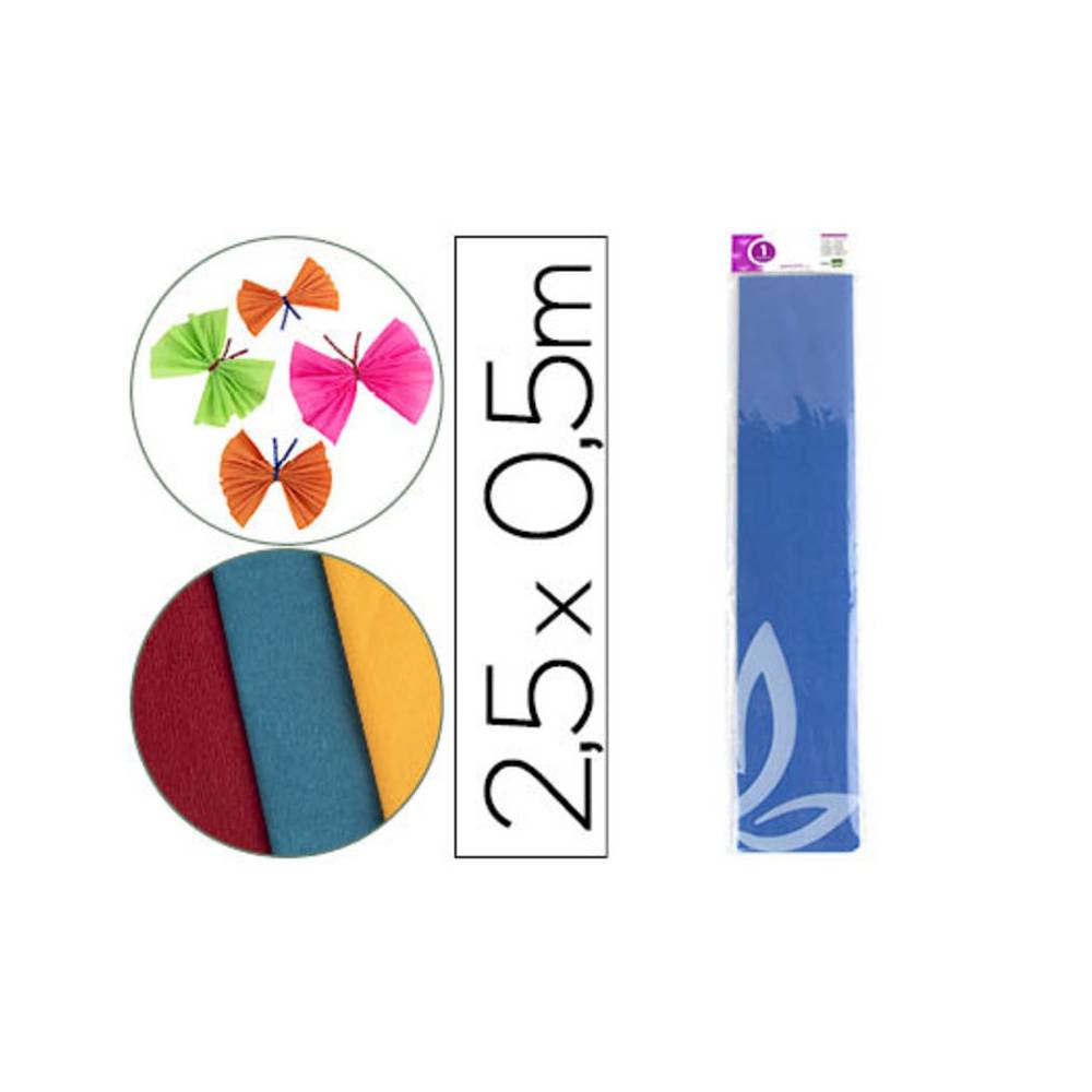 Papel crespon liderpapel 50 cm x 2.5m 34g/m2 azul marino