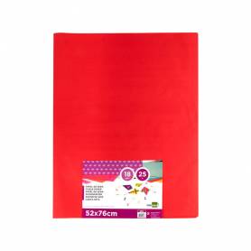 Papel seda liderpapel rojo 52x76 cm 18 gr paquete de 25 hojas