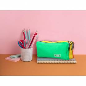 Bolso escolar liderpapel portatodo rectangular 3 bolsillos tricolor 195x70x80 mm