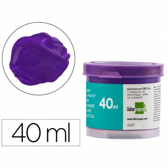 Tempera liderpapel escolar 40 ml violeta