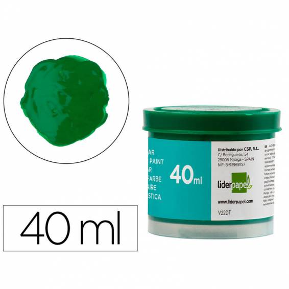 Tempera liderpapel escolar 40 ml verde