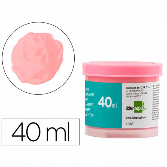 Tempera liderpapel escolar 40 ml rosa