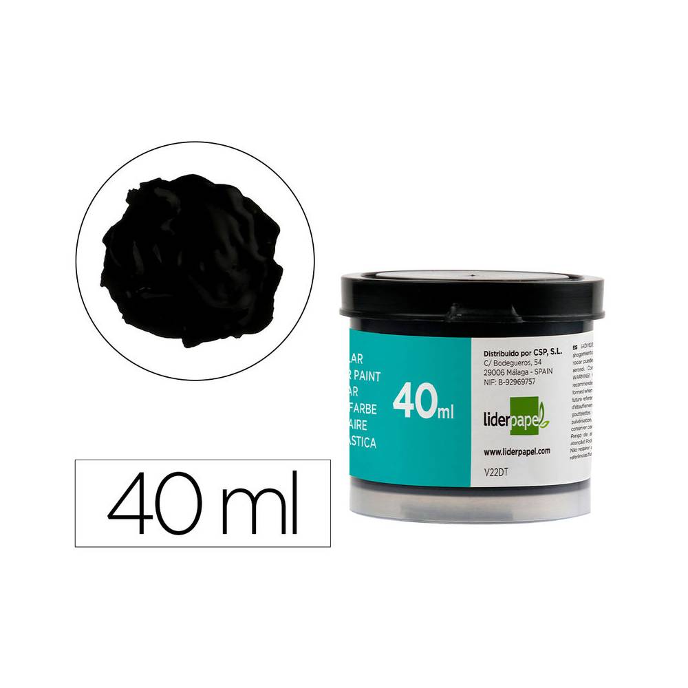 Tempera liderpapel escolar 40 ml negro