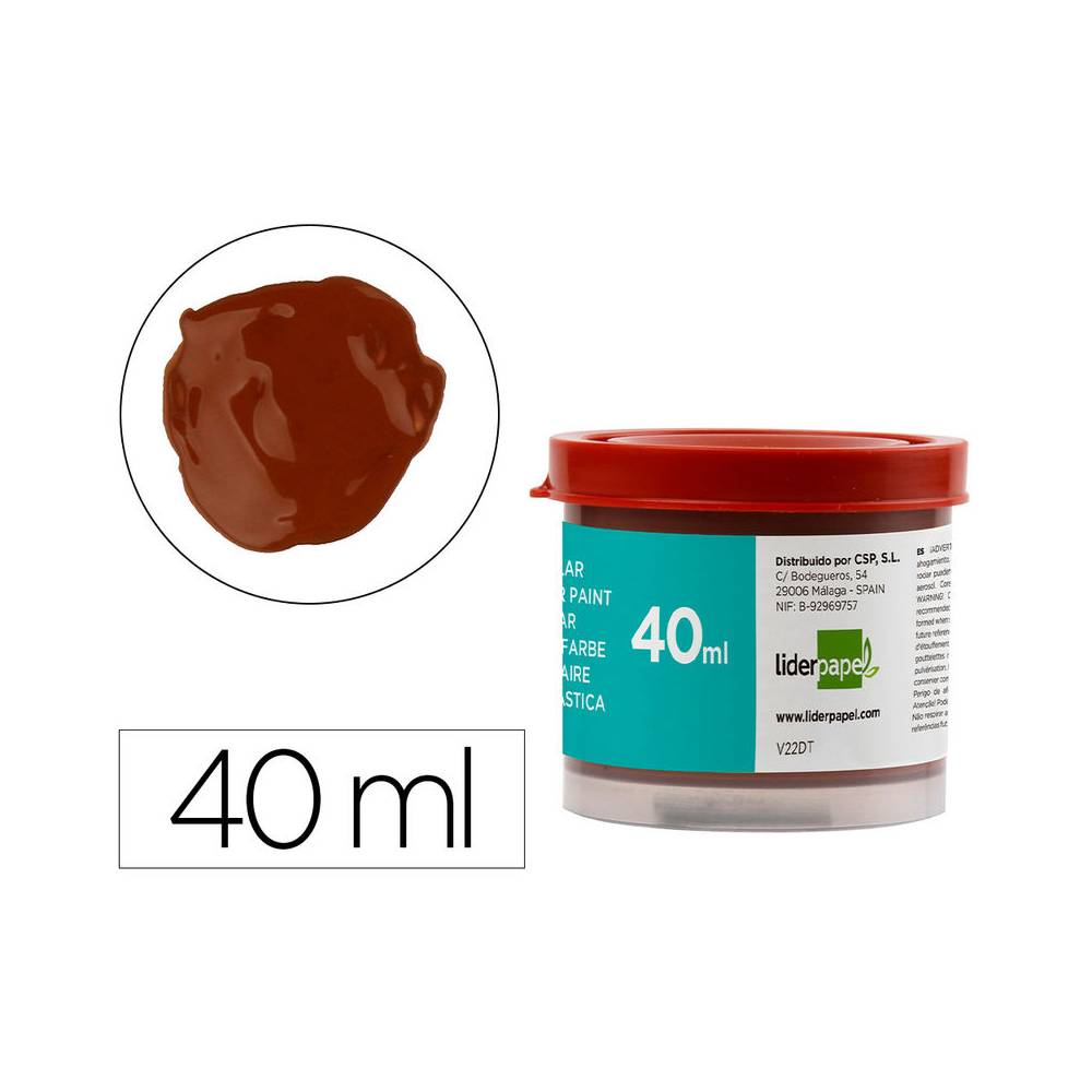 Tempera liderpapel escolar 40 ml marron