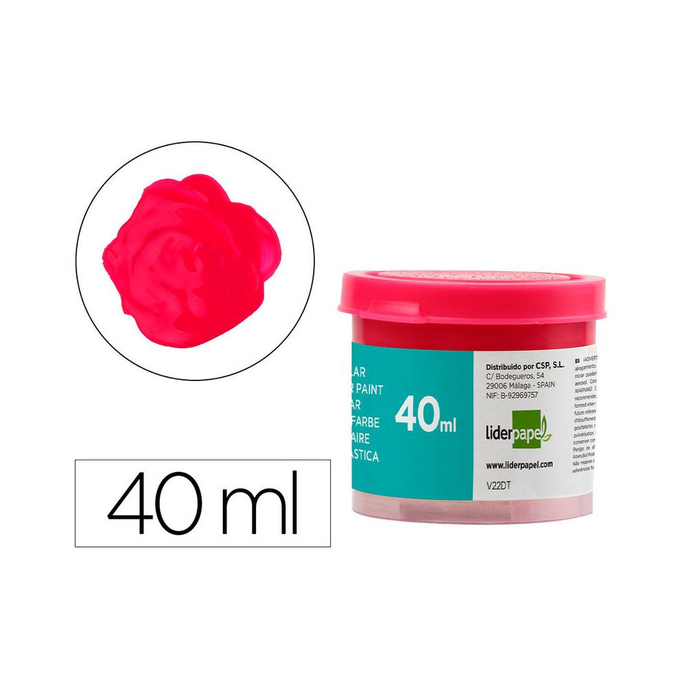 Tempera liderpapel escolar 40 ml magenta