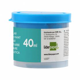 Tempera liderpapel escolar 40 ml azul cian