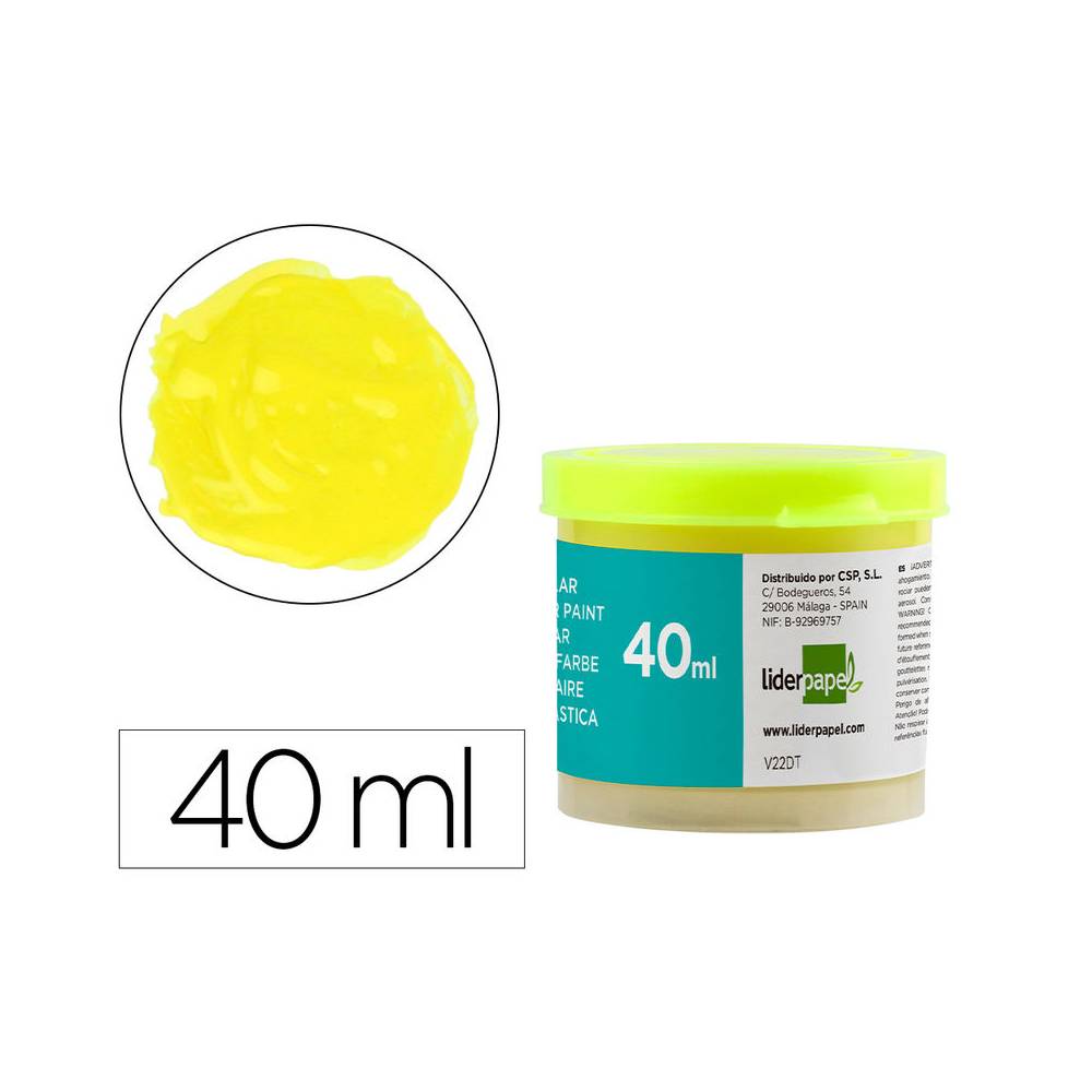 Tempera liderpapel escolar 40 ml amarillo limon