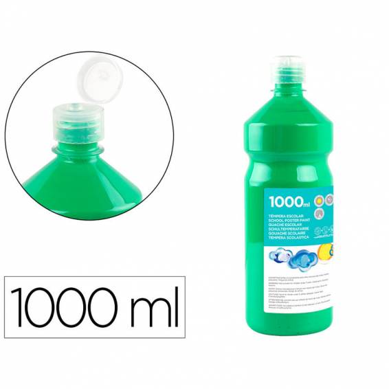 Tempera liquida liderpapel escolar 1000 ml verde