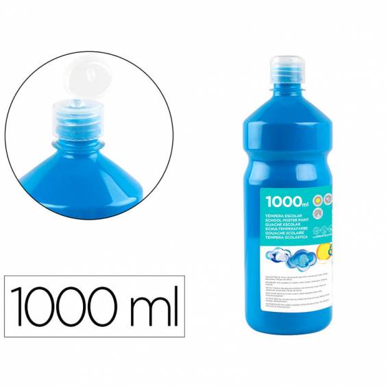 Tempera liquida liderpapel escolar 1000 ml azul