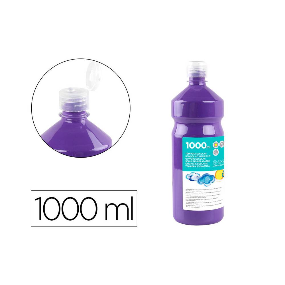 Tempera liquida liderpapel escolar 1000 ml violeta