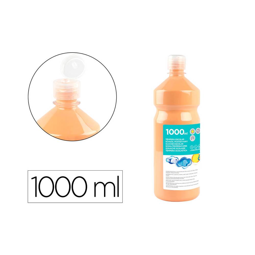 Tempera liquida liderpapel escolar 1000 ml carne