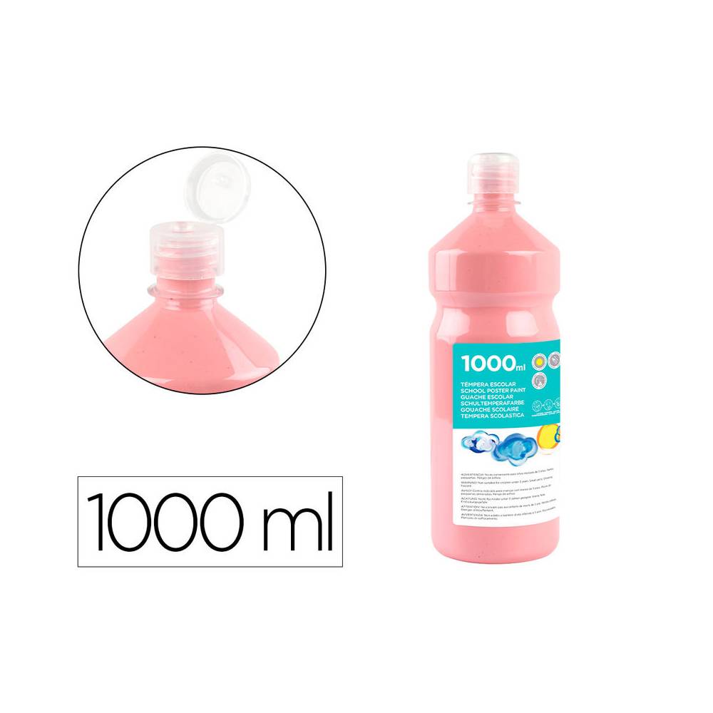 Tempera liquida liderpapel escolar 1000 ml rosa