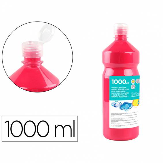 Tempera liquida liderpapel escolar 1000 ml fucsia