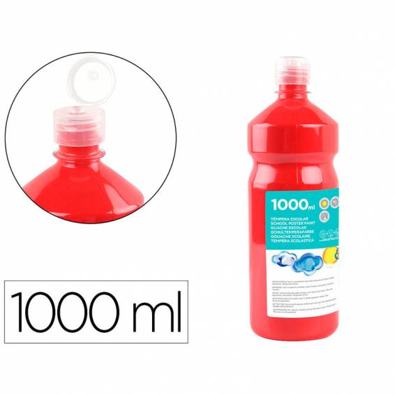 Tempera liquida liderpapel escolar 1000 ml rojo