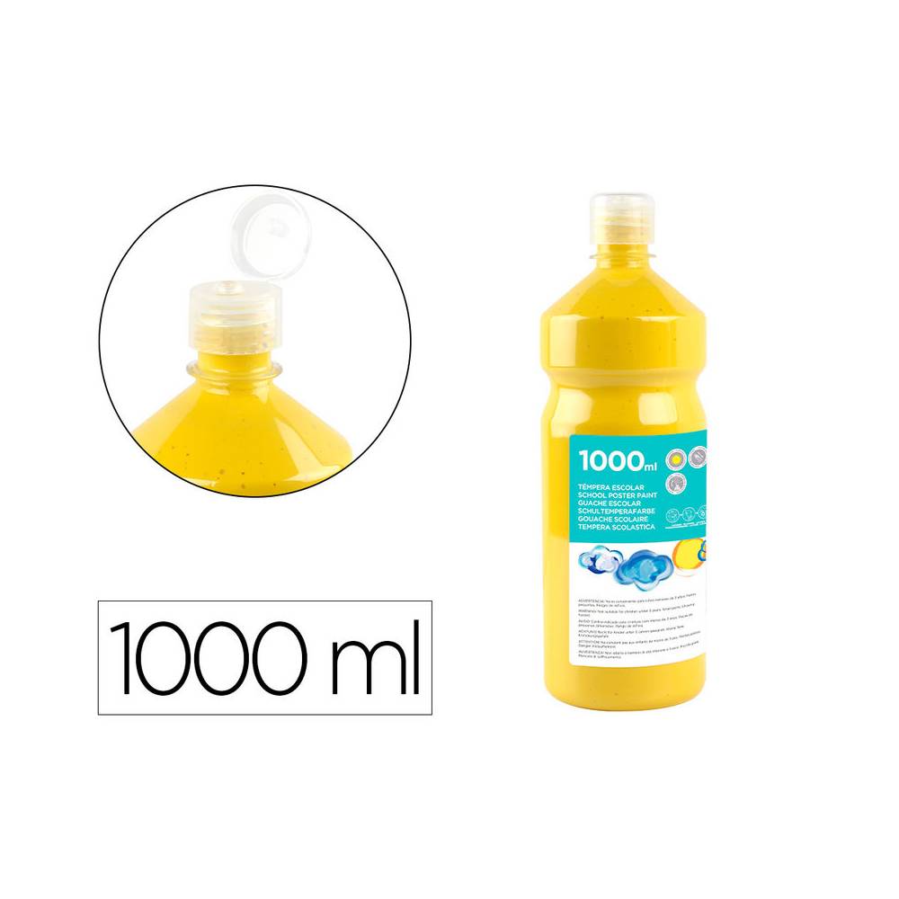 Tempera liquida liderpapel escolar 1000 ml amarillo