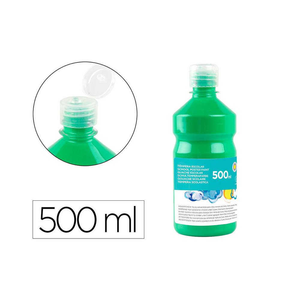 Tempera liquida liderpapel escolar 500 ml verde