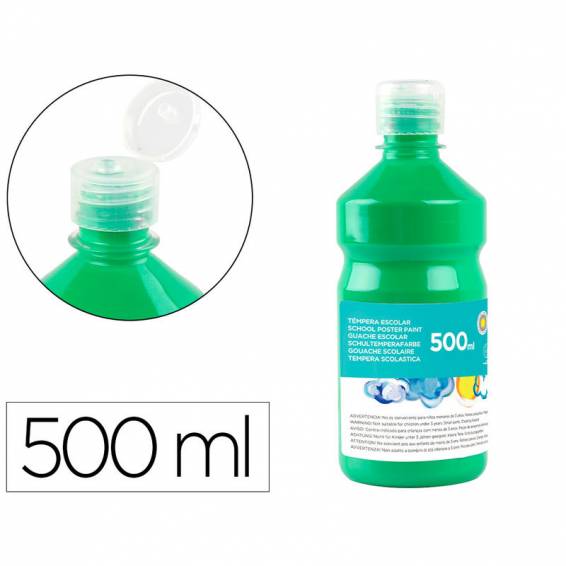 Tempera liquida liderpapel escolar 500 ml verde