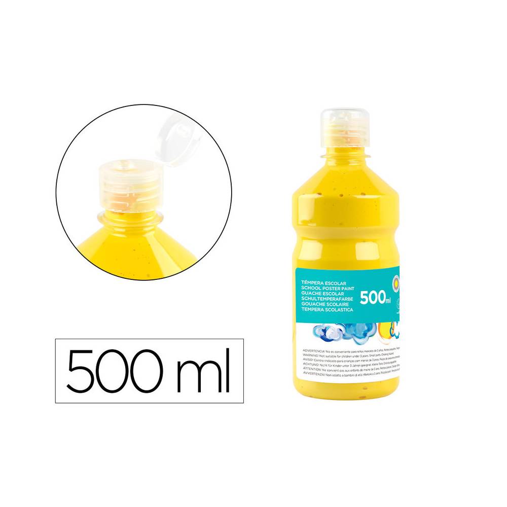 Tempera liquida liderpapel escolar 500 ml amarillo