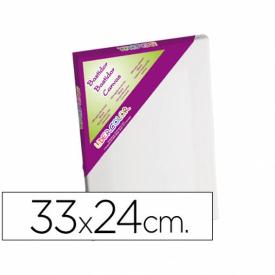 Bastidor lidercolor 4f lienzo grapado lateral algodon 100% marco pawlonia 1,8x3,8 cm bordes madera 33x24 cm