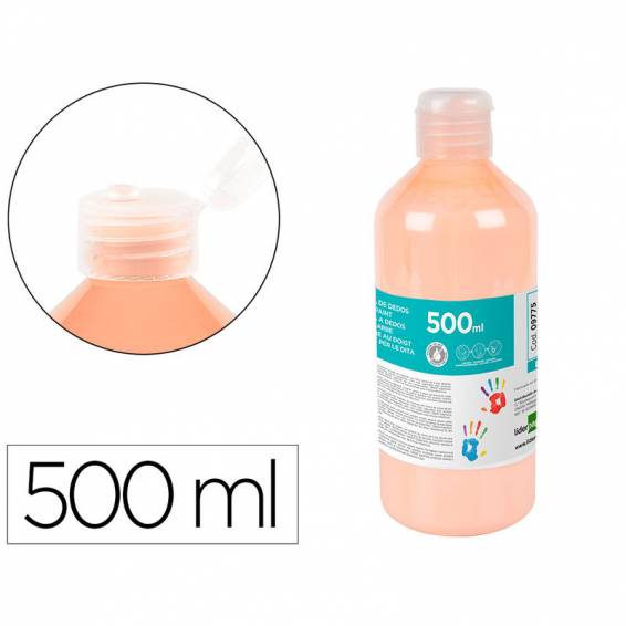 Pintura dedos liderpapel botella de 500 ml carne