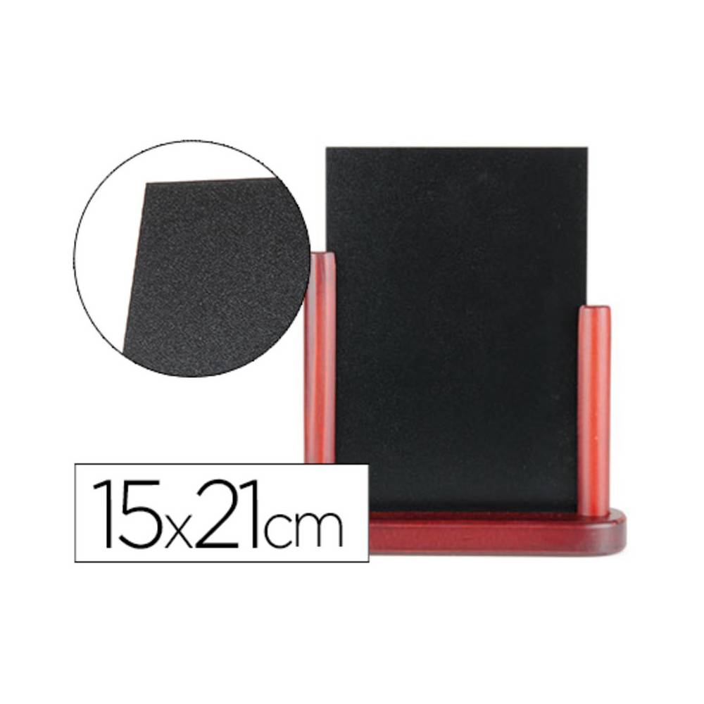 Pizarra negra liderpapel doble cara de madera con superficie para rotuladores tipo tiza 15x21cm