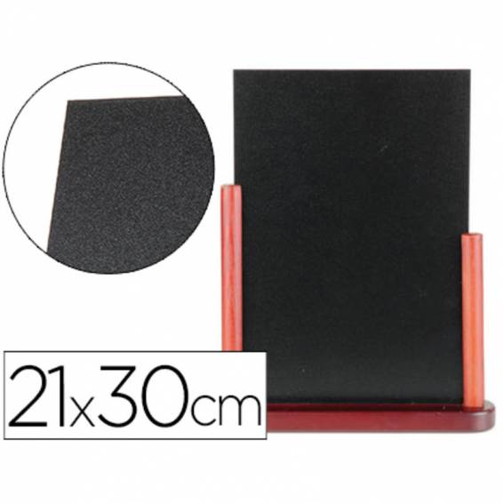 Pizarra negra liderpapel doble cara de madera con superficie para rotuladores tipo tiza 21x30cm