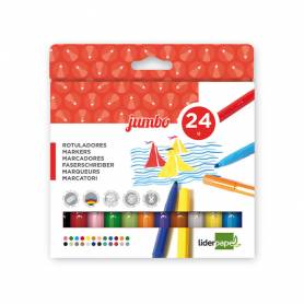 Rotulador liderpapel jumbo caja de 24 unidades colores surtidos