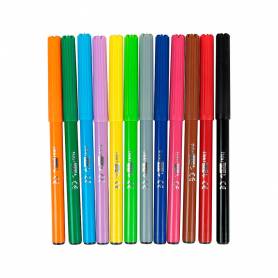 Rotulador liderpapel slim caja de 12 unidades colores surtidos