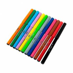 Rotulador liderpapel slim caja de 12 unidades colores surtidos