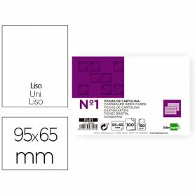 Ficha liderpapel lisa nº1 65x95mm paquete de 100 180g