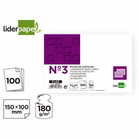 Ficha liderpapel lisa nº3 100x150mm paquete de 100 180g