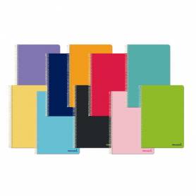 Cuaderno espiral liderpapel a5 micro smart tapa blanda 80h60gr horizontal 7mm doble margen 6 taladros colores