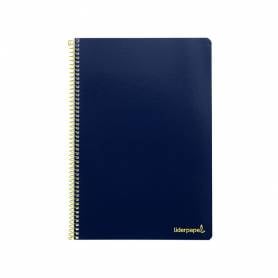 Cuaderno espiral liderpapel folio smart tapa blanda 80h 60gr cuadro 4mm con margen color azul oscuro