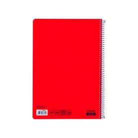 Cuaderno espiral liderpapel folio smart tapa blanda 80h 60gr cuadro 4mm con margen color rojo