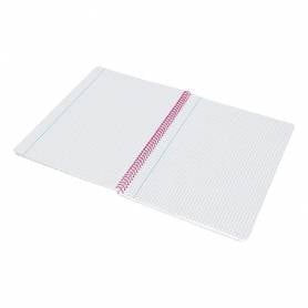 Cuaderno espiral liderpapel folio smart tapa blanda 80h 60gr cuadro 4mm con margen color rosa