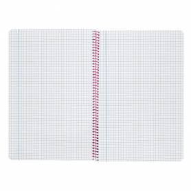 Cuaderno espiral liderpapel folio smart tapa blanda 80h 60gr cuadro 4mm con margen color rosa