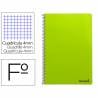 Cuaderno espiral liderpapel folio smart tapa blanda 80h 60gr cuadro 4mm con margen color verde - BF99