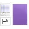 Cuaderno espiral liderpapel folio smart tapa blanda 80h 60gr cuadro 4mm con margen color violeta - BG03