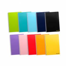 Cuaderno espiral liderpapel folio smart tapa blanda 80h 60gr horizontal 8mm con margen colores surtidos