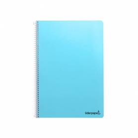 Cuaderno espiral liderpapel folio smart tapa blanda 80h 60gr pauta 3,5mm con margen colores surtidos