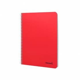 Cuaderno espiral liderpapel cuarto smart tapa blanda 80h 60gr cuadro 4mm con margen colores surtidos