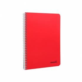 Cuaderno espiral liderpapel cuarto smart tapa blanda 80h 60gr cuadro 6mm con margen colores surtidos