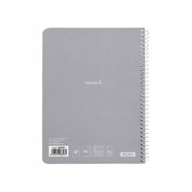 Cuaderno espiral liderpapel cuarto smart tapa blanda 80h 60gr rayado montessori 3,5mm colores surtidos