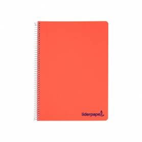 Cuaderno espiral liderpapel a4 wonder tapa plastico 80h 90gr cuadro 3mm con margen colores surtidos