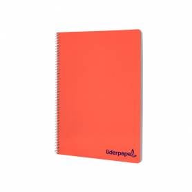 Cuaderno espiral liderpapel a4 wonder tapa plastico 80h 90gr cuadro 3mm con margen colores surtidos