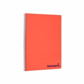 Cuaderno espiral liderpapel a4 wonder tapa plastico 80h 90gr pauta estrecha 2,5mm con margen colores surtidos