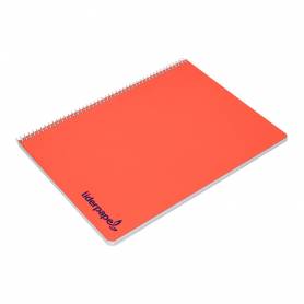 Cuaderno espiral liderpapel a4 wonder tapa plastico 80h 90gr rayado n.46 colores surtidos